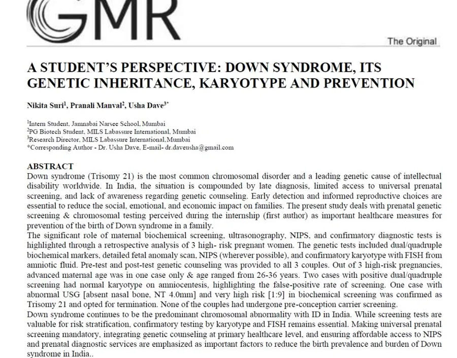 The published paper in Genetics and Molecular Research