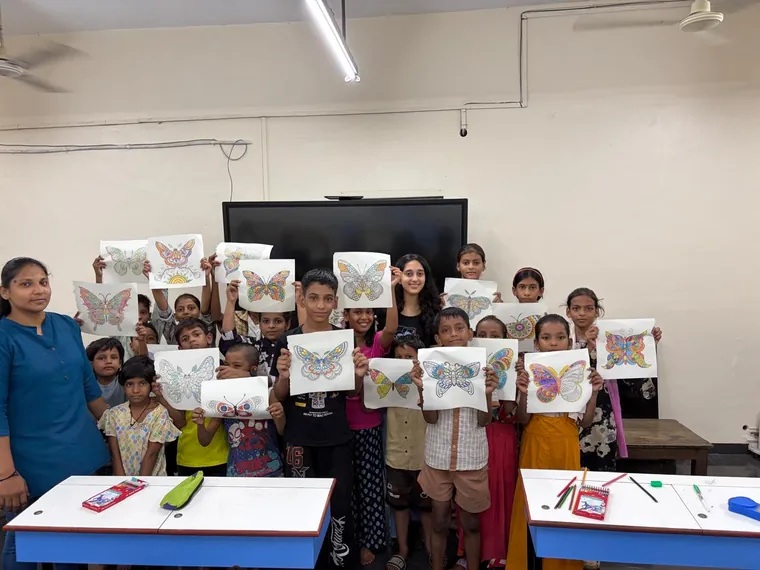 Children colouring mandala designs