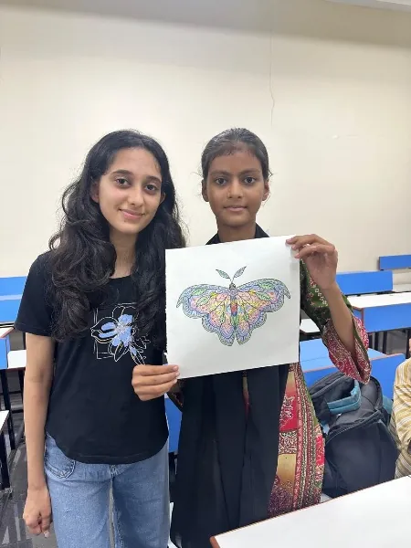 Children colouring mandala designs