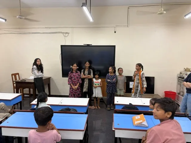 Children performing for their class