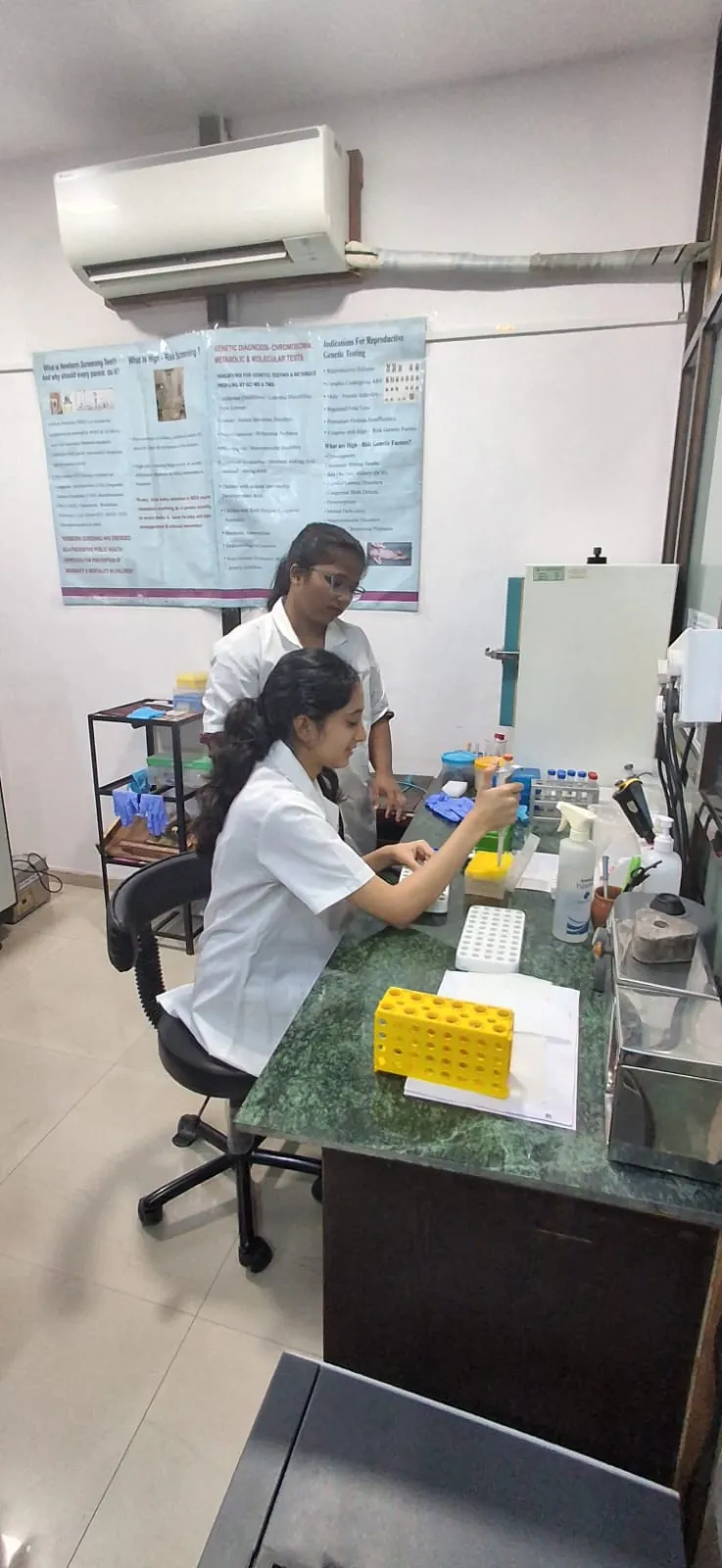 At the lab